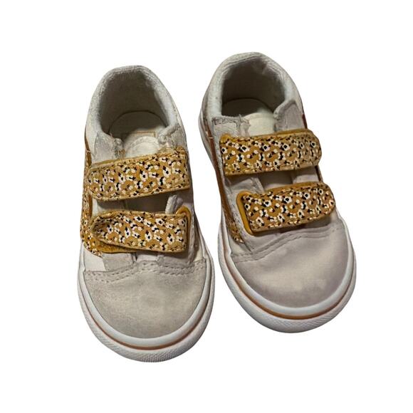 Toddler Old Skool Hook and Loop Shoes Size 5.5 Floral Yellow White - Picture 2 of 7